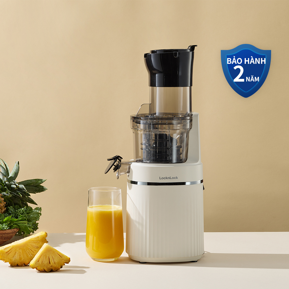 Máy ép chậm Locknlock Slow juicer 0.8L, 200W, 220-240V, 50Hz - Màu trắng ngà - EJJ421IVY